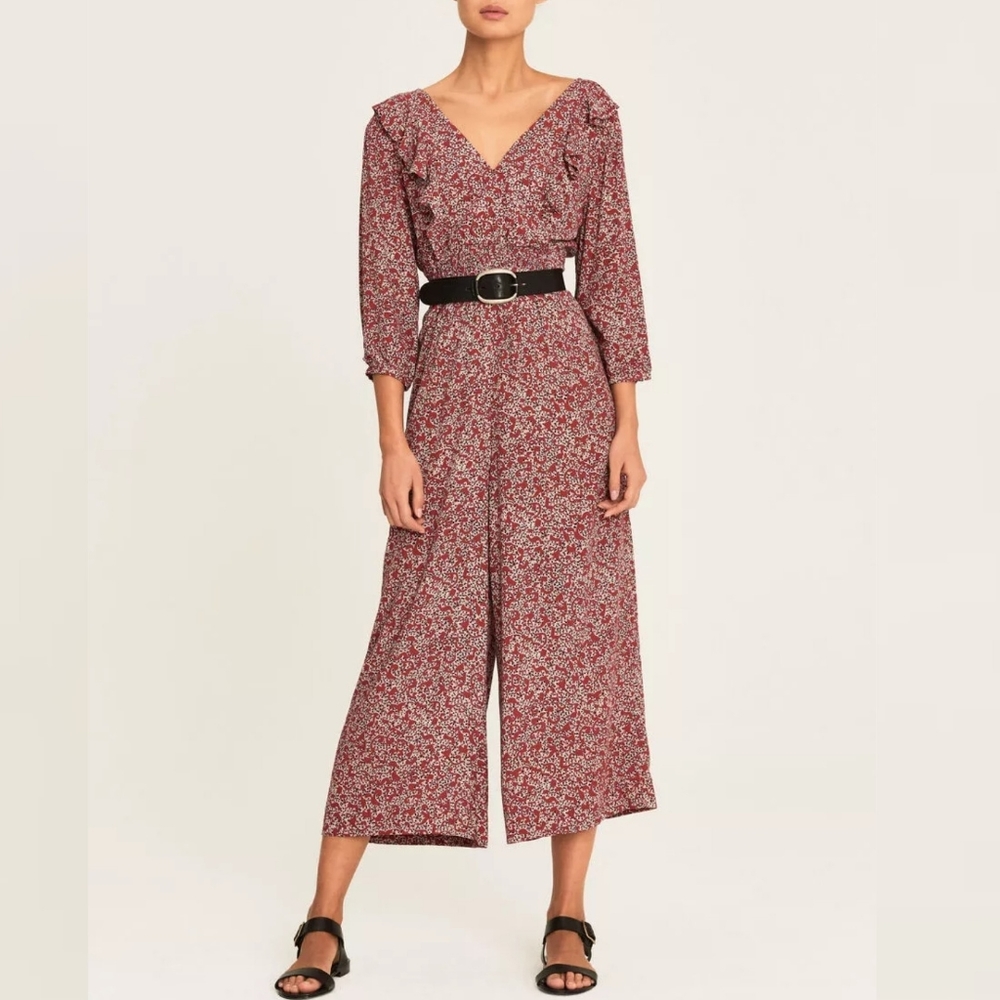 Ba&sh Cloy Floral Red Jumpsuit